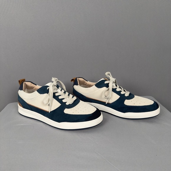 johnnie-O Other - Johnnie-O Topspin Court Sneakers Mens 9 Navy White Leather Suede Casual Shoes